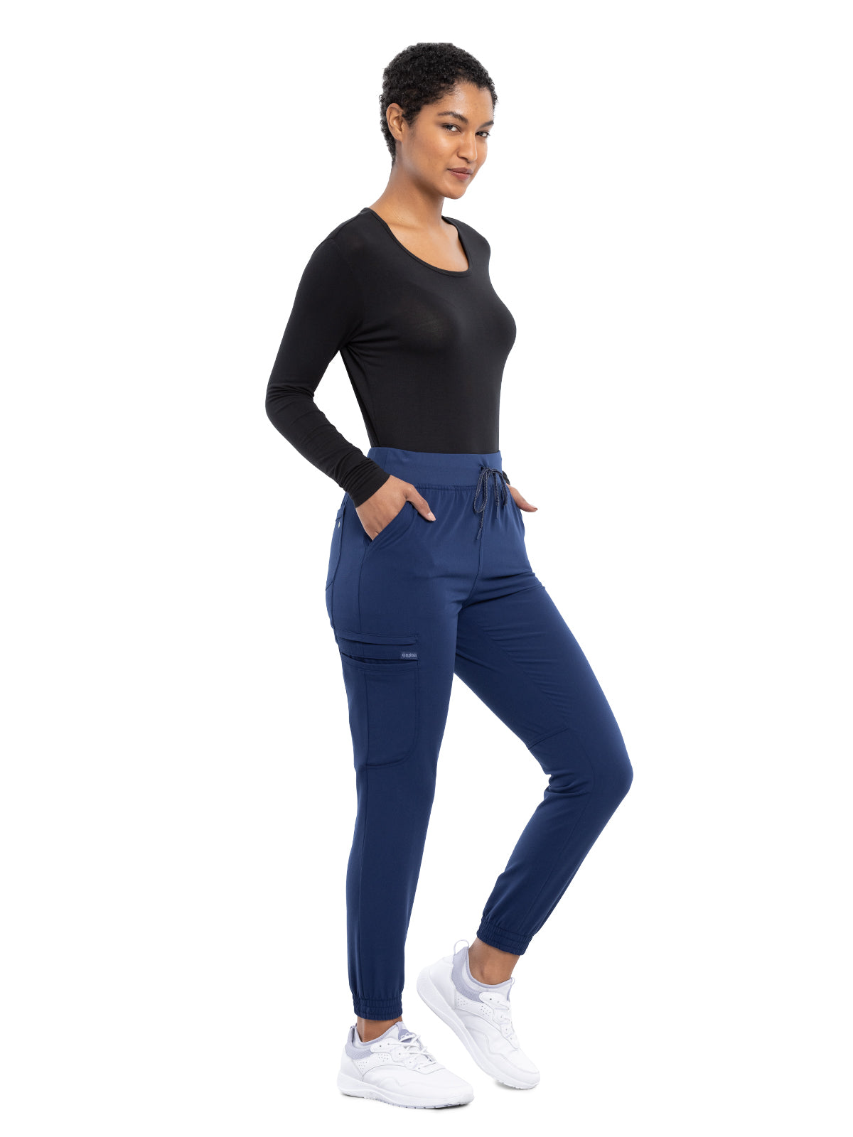 Women's Tonal Knit Waistband Mid Rise Jogger Pant