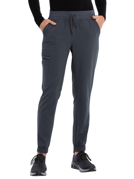 Women's Tonal Knit Waistband Mid Rise Jogger Pant