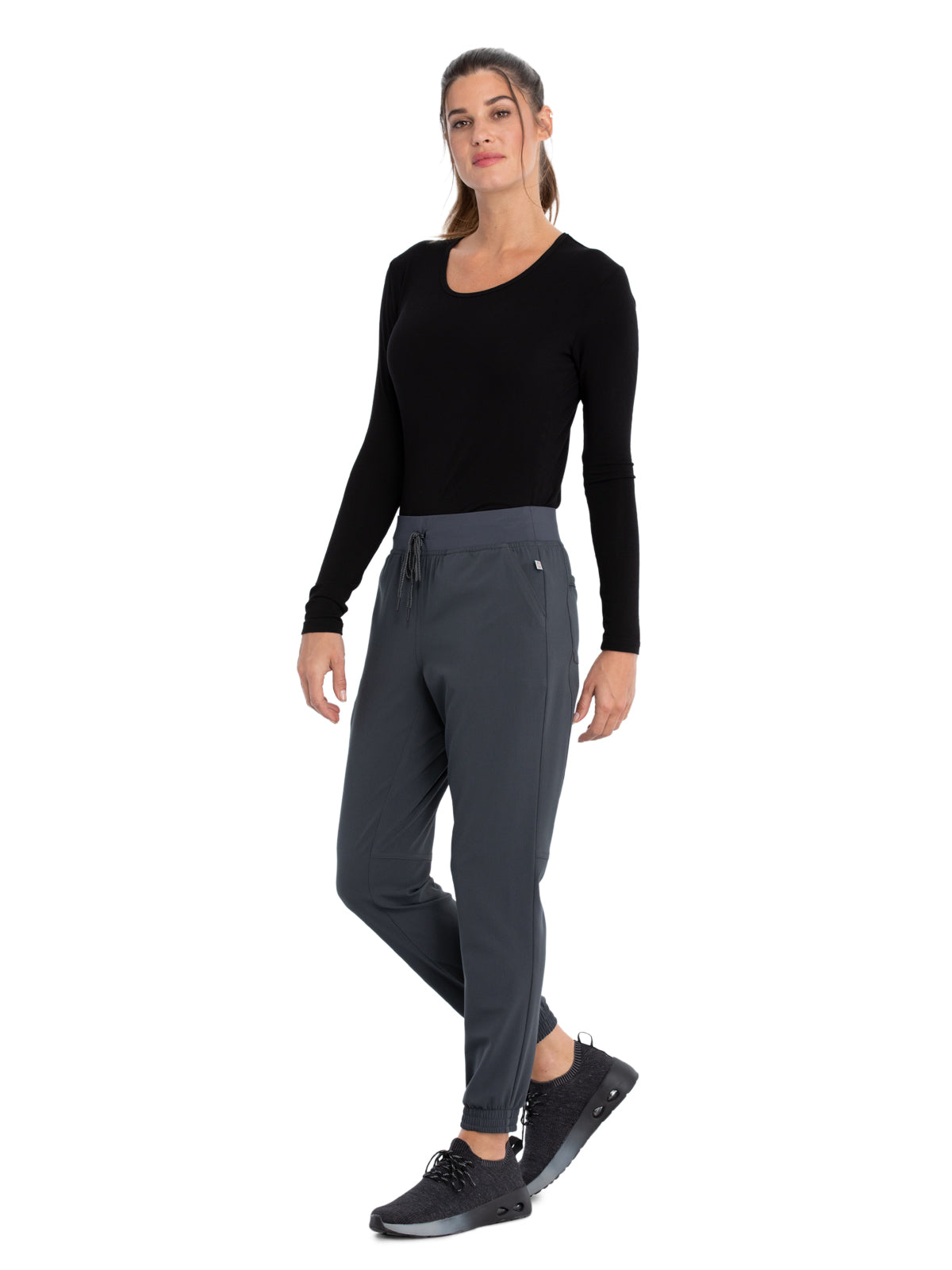 Women's Tonal Knit Waistband Mid Rise Jogger Pant