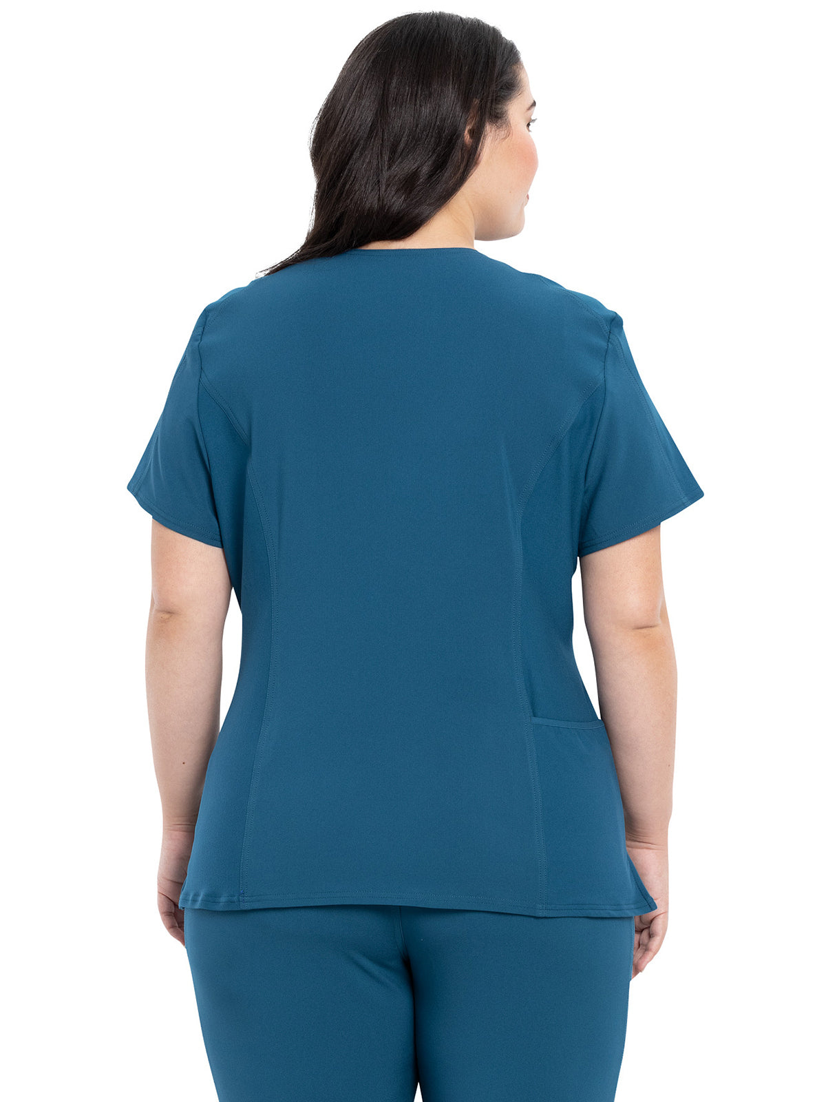 Women's 4-Pocket nitted V-Neck Scrub Top