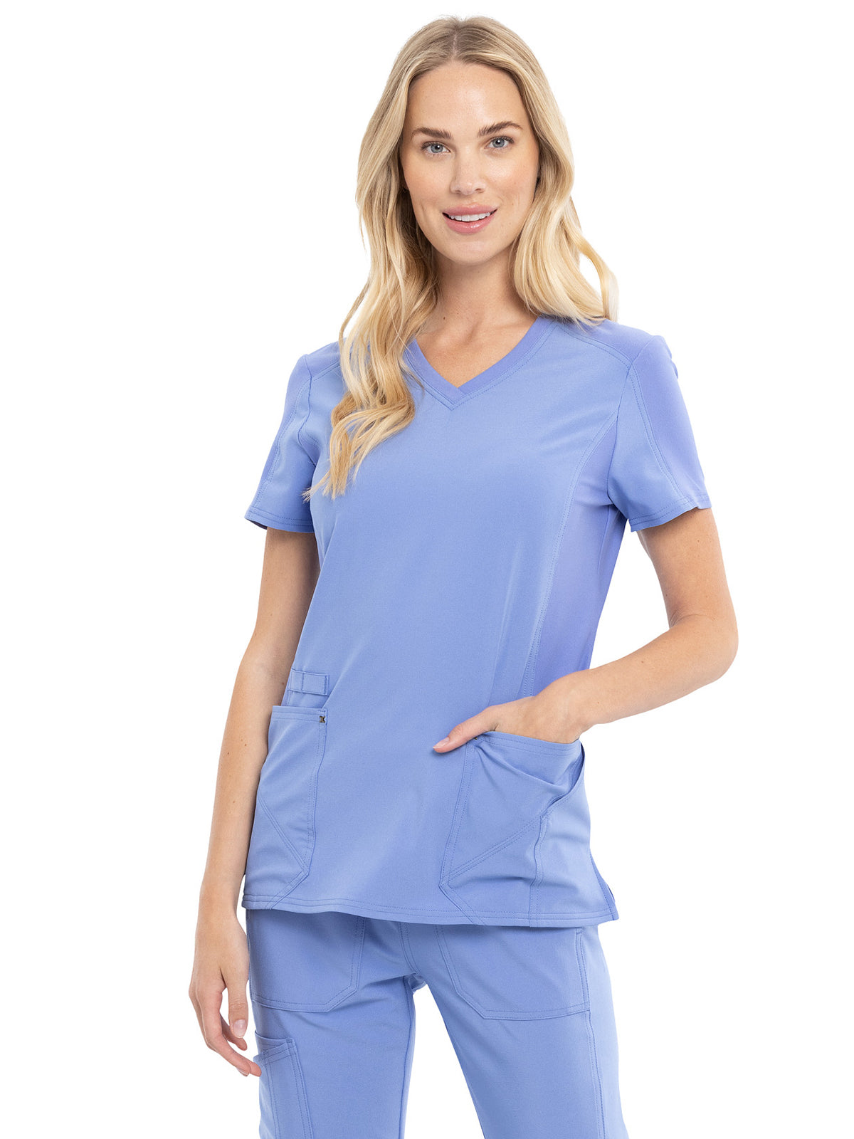 Women's 4-Pocket nitted V-Neck Scrub Top