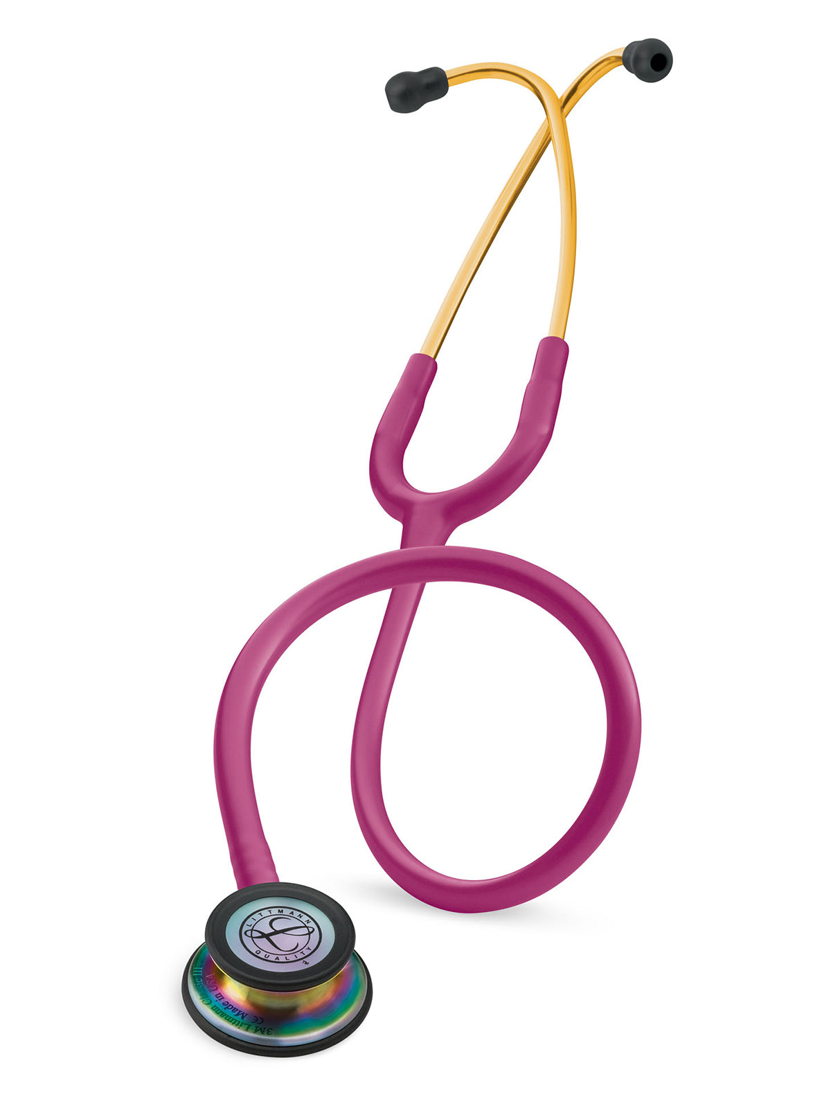 Classic III Monitoring Stethoscope - Raspberry with Champagne and Rainbow Finish