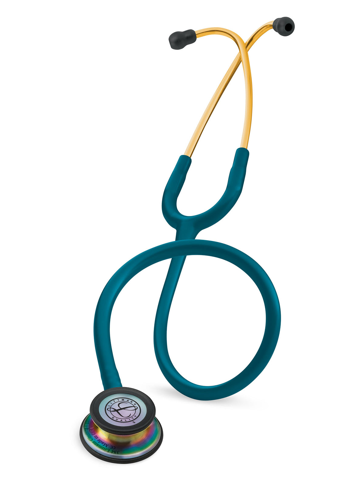 Classic III Monitoring Stethoscope - Caribbean Blue with Champagne and Rainbow Finish