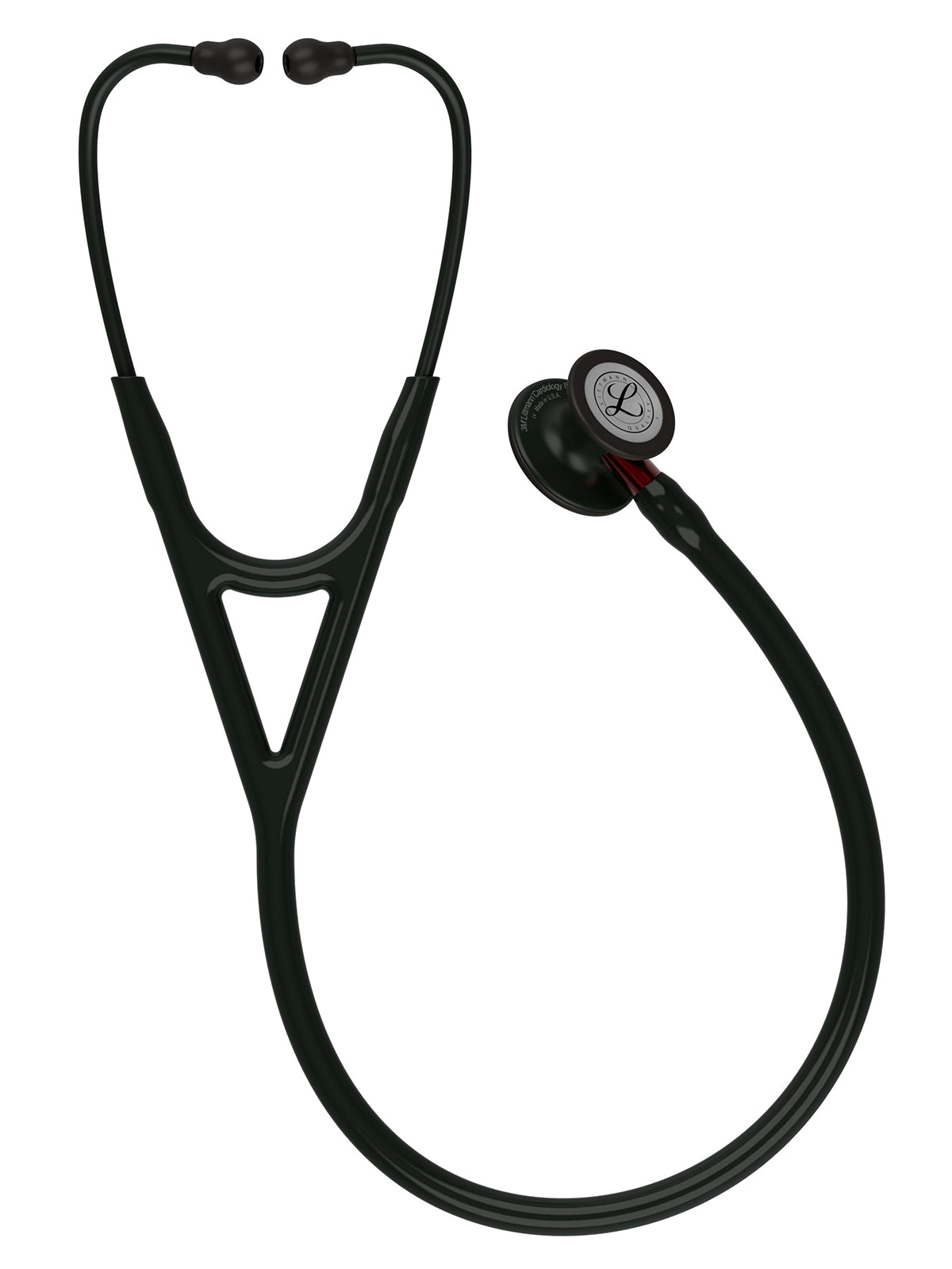 Cardiology IV™ Diagnostic Stethoscope - All Black with Red Stem