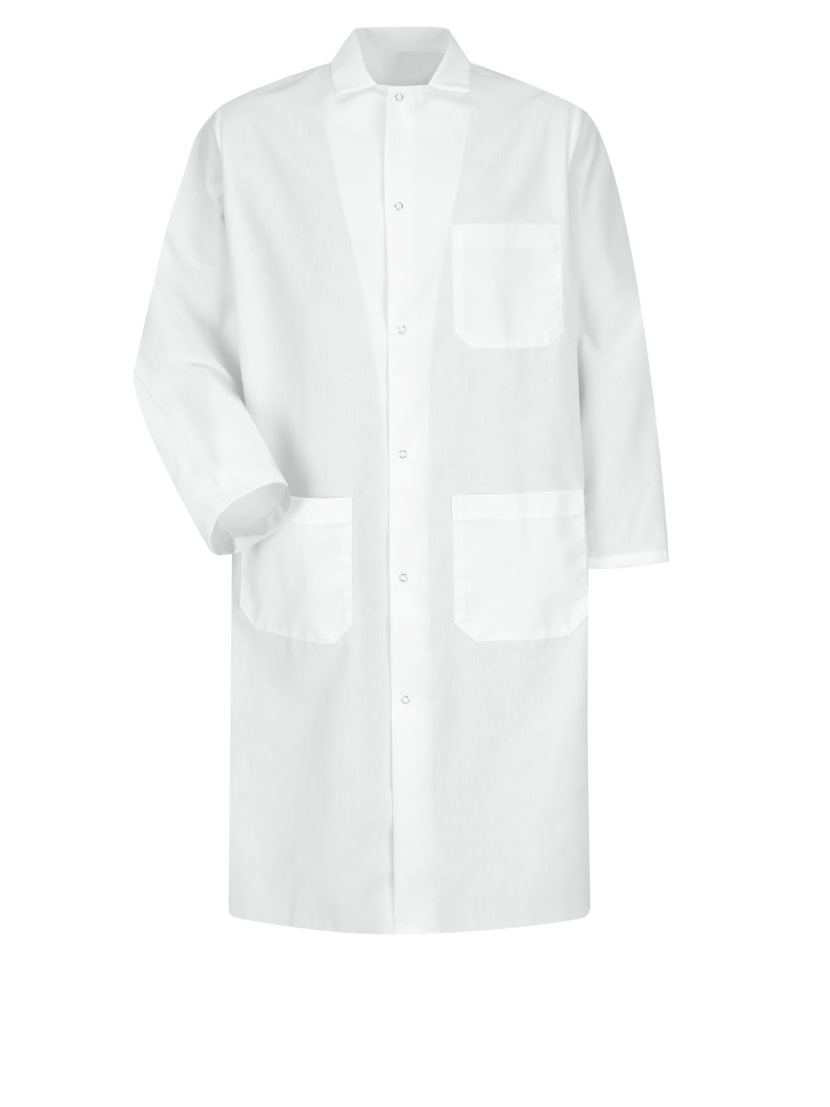 Unisex Gripper-Front Spun Polyester Butcher Coat